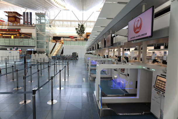 Self bag drop installation at Tokyo International Airport (HANEDA)